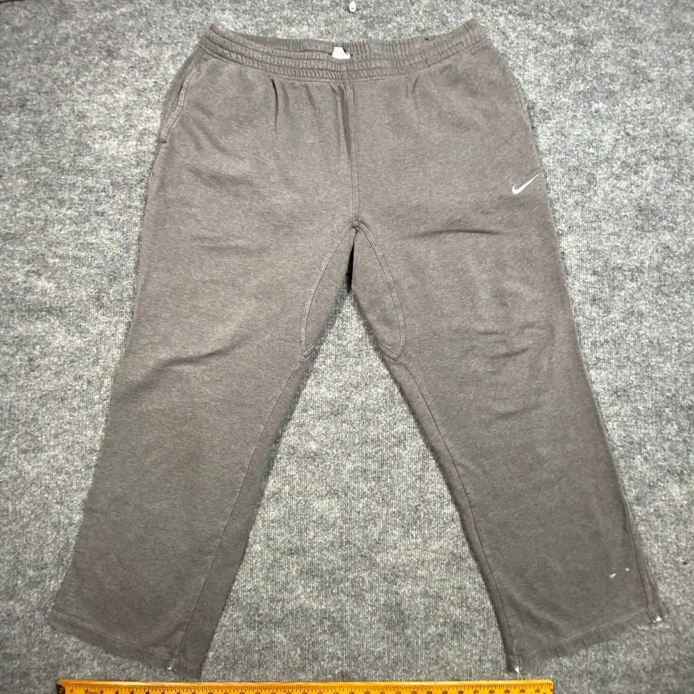 Nike Mens Fleece Open Hem Sweatpants Dark Grey Heather 611458-071 XXL 2XL